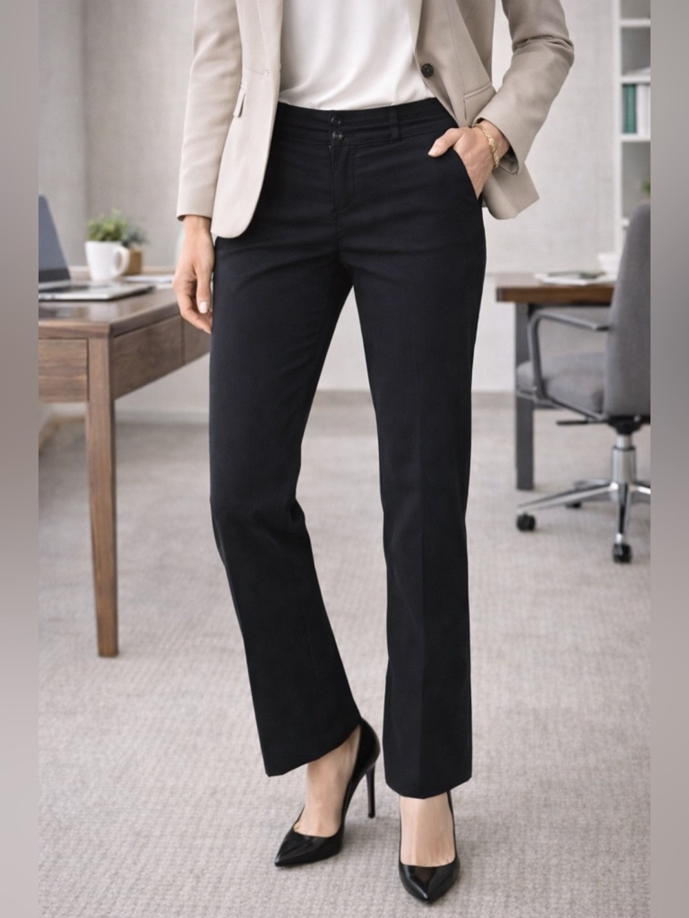 Old Navy Black Dress Pants | Tailored Business Casual Trousers | Size 4